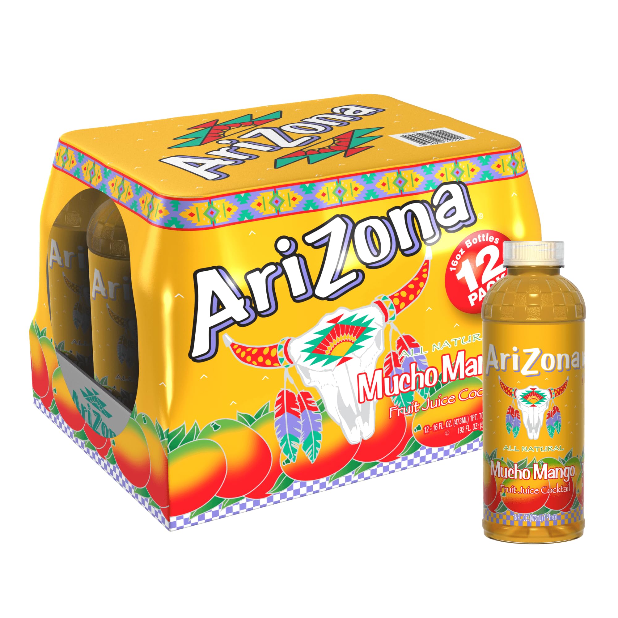 AriZona Mucho Mango front packaging showing label and natural fruit appeal