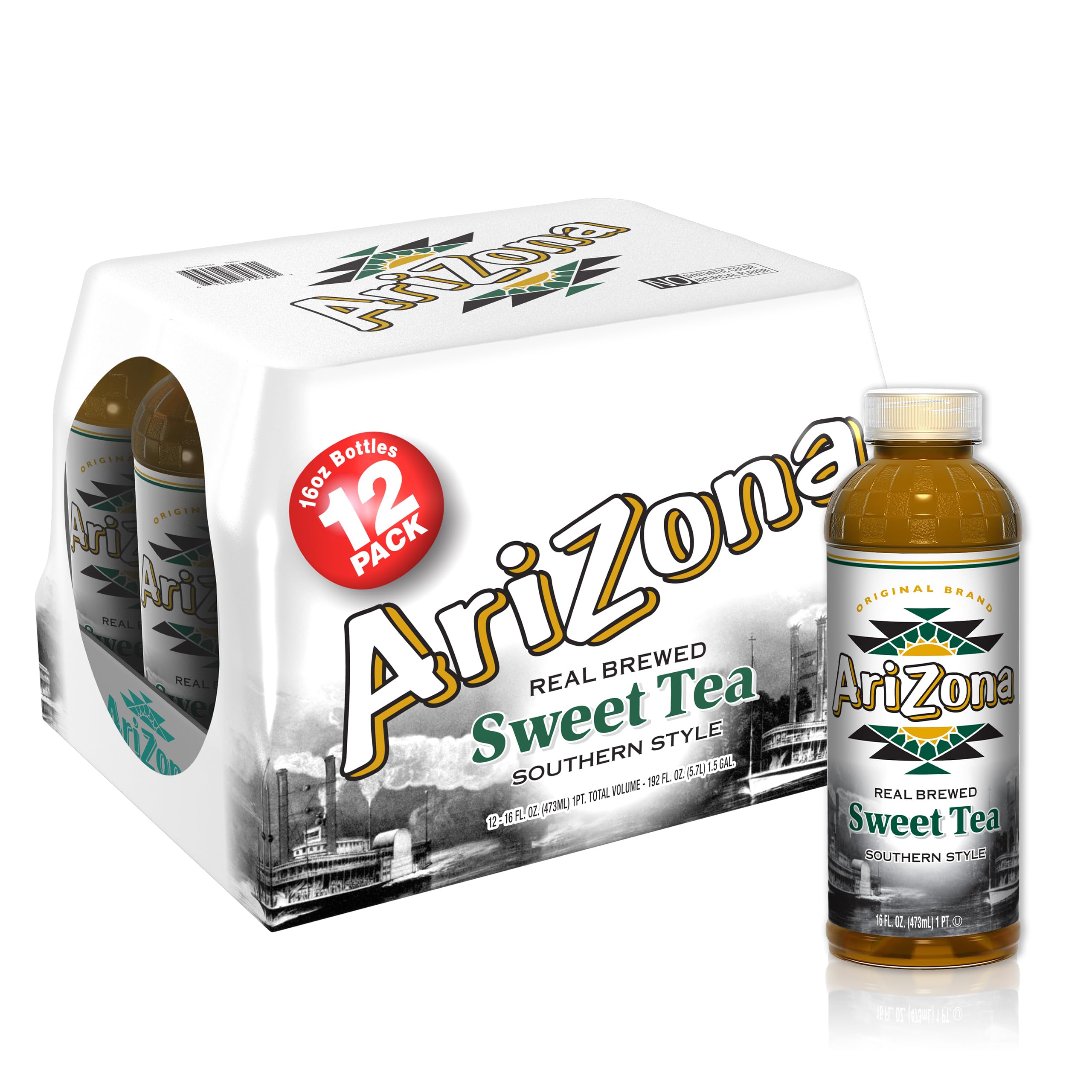 AriZona Sweet Tea front packaging showing 12 cans, refreshing ready-to-drink option