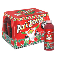 AriZona front bottle showing label and serving size, convenient grab-and-go refreshment