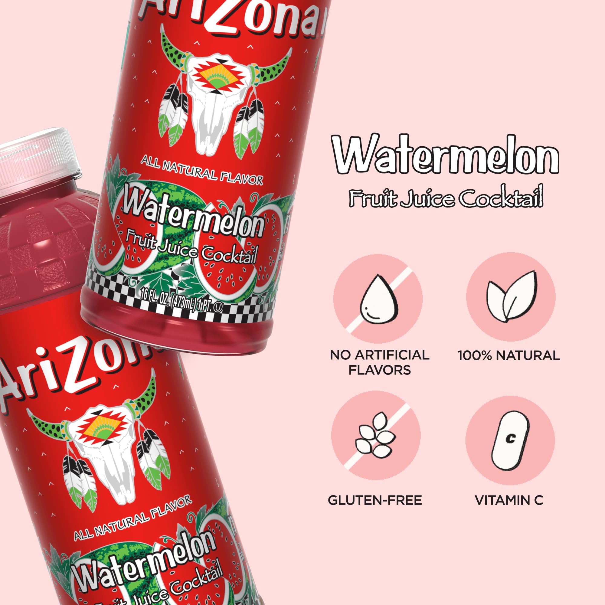 AriZona close-up pour of juice into glass, clear texture and vibrant color boost