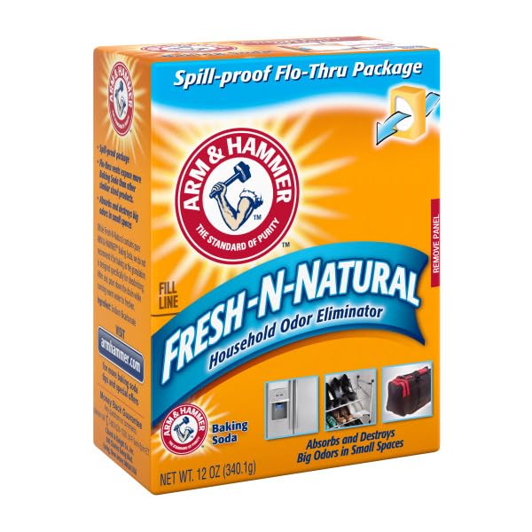 Arm & Hammer close-up of baking soda texture highlighting natural absorption