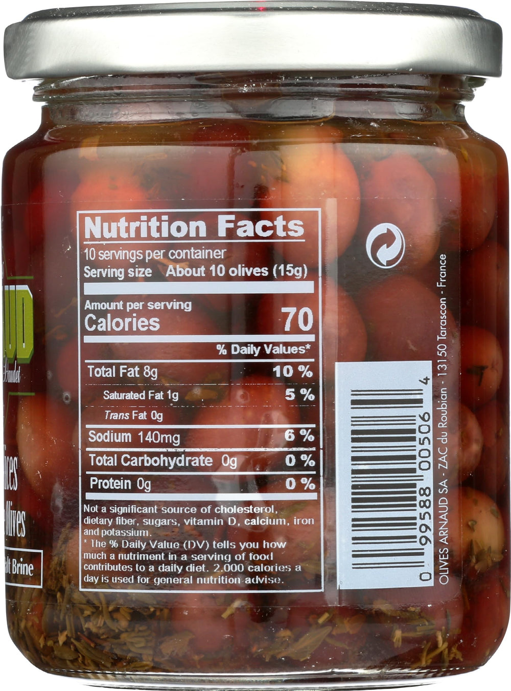 Close-up of Arnaud label and ingredient list demonstrating clean, simple ingredients