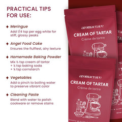 AROMACRAVE measured spoon of cream of tartar showing precise dosing for recipes