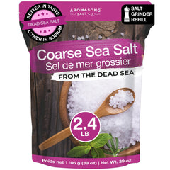 Aromasong front packaging showing resealable 2.43 lb bag and label benefit