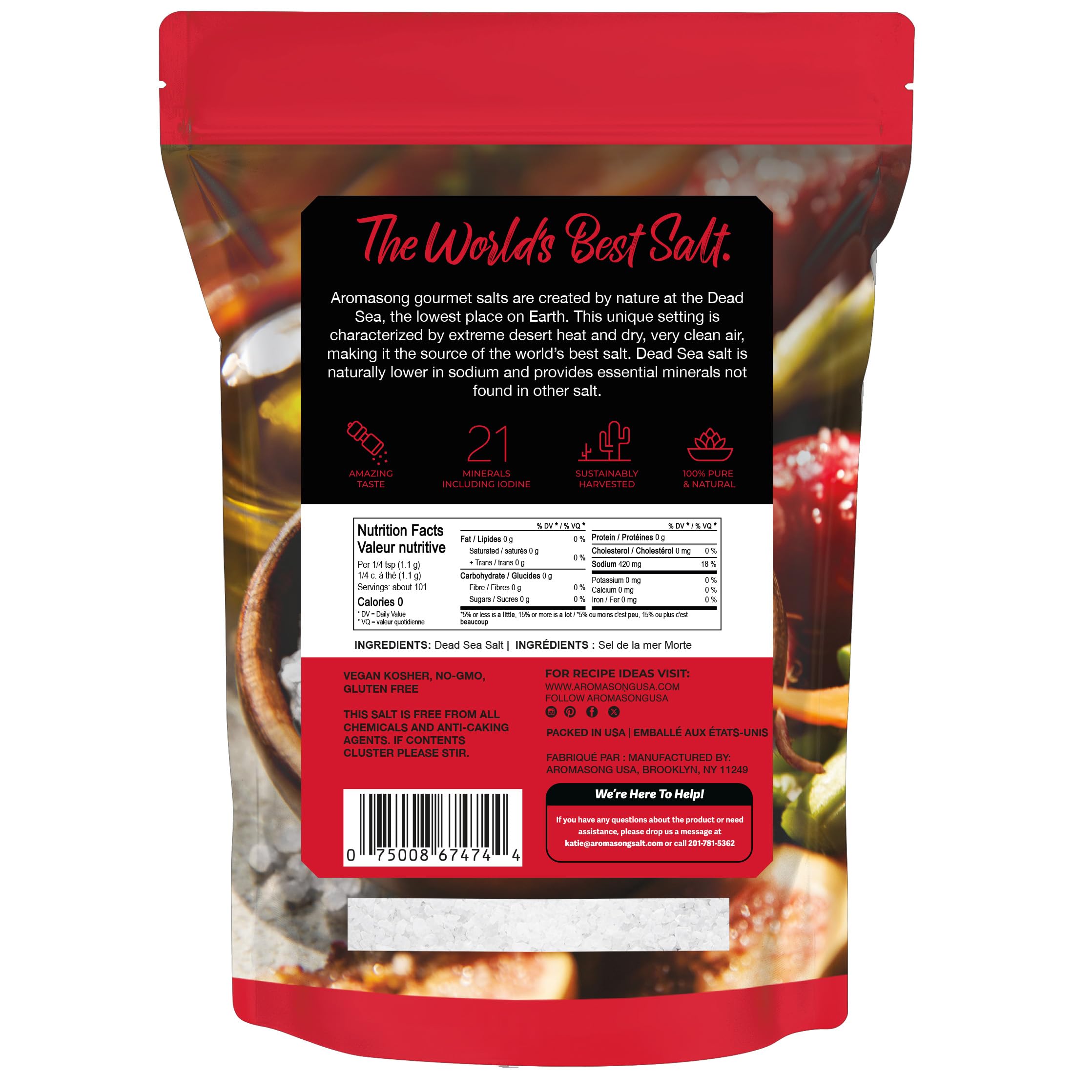 Aromasong coarse salt in a bowl for brining, ideal for bulk recipe use