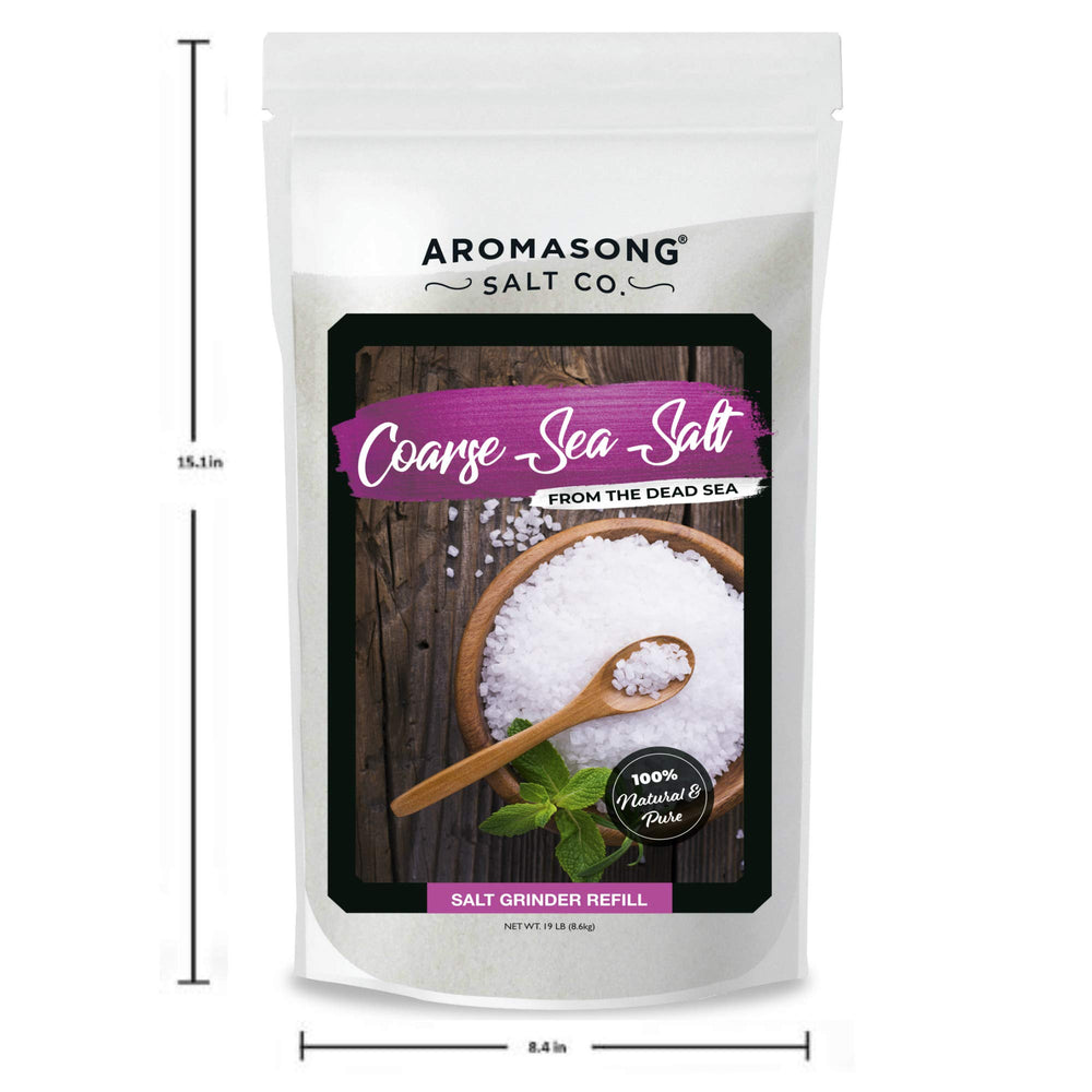 Aromasong bag next to a hand for scale demonstrating the 19 lb bulk size