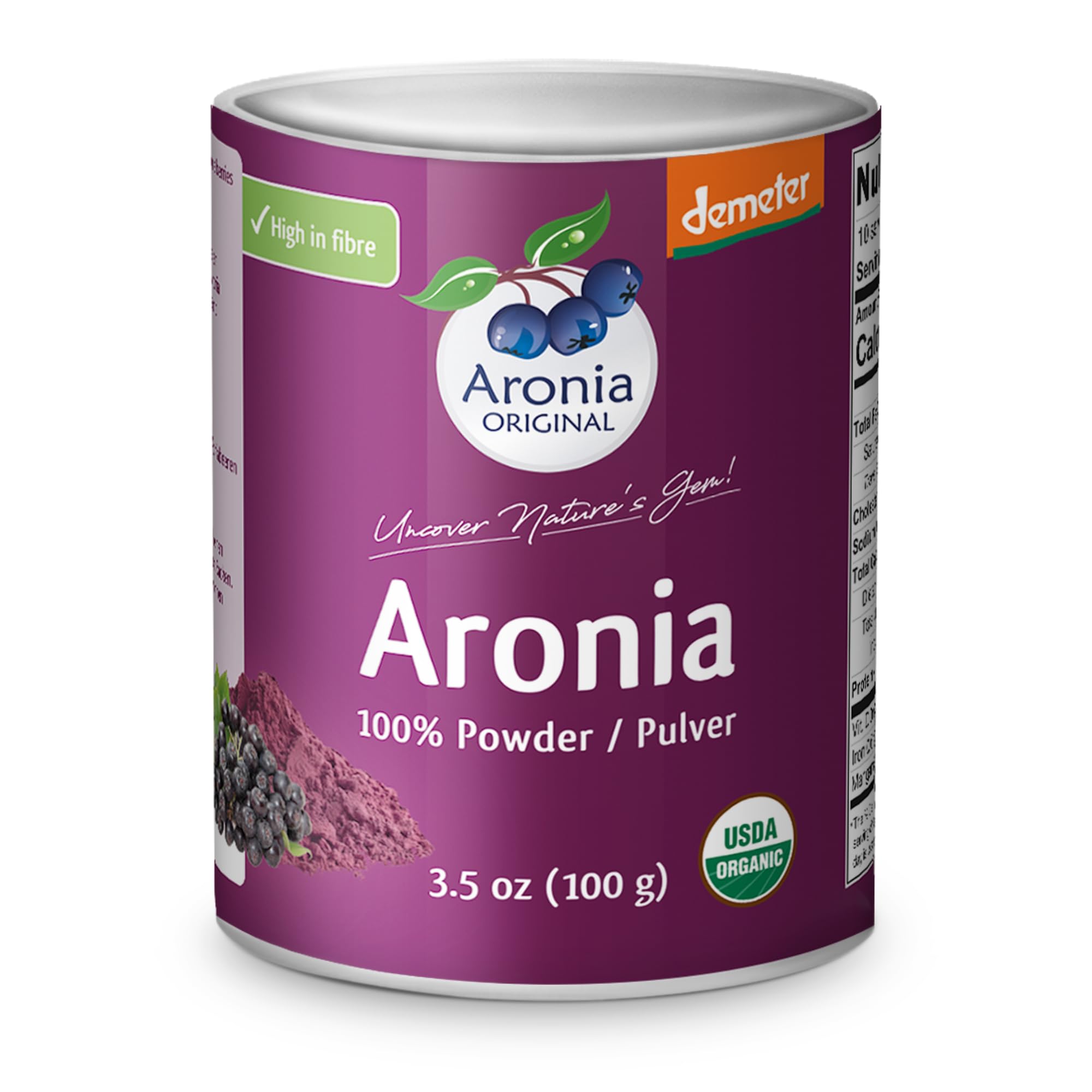 Aronia Original front jar showing label and 100 g packaging for clear product ID and trust