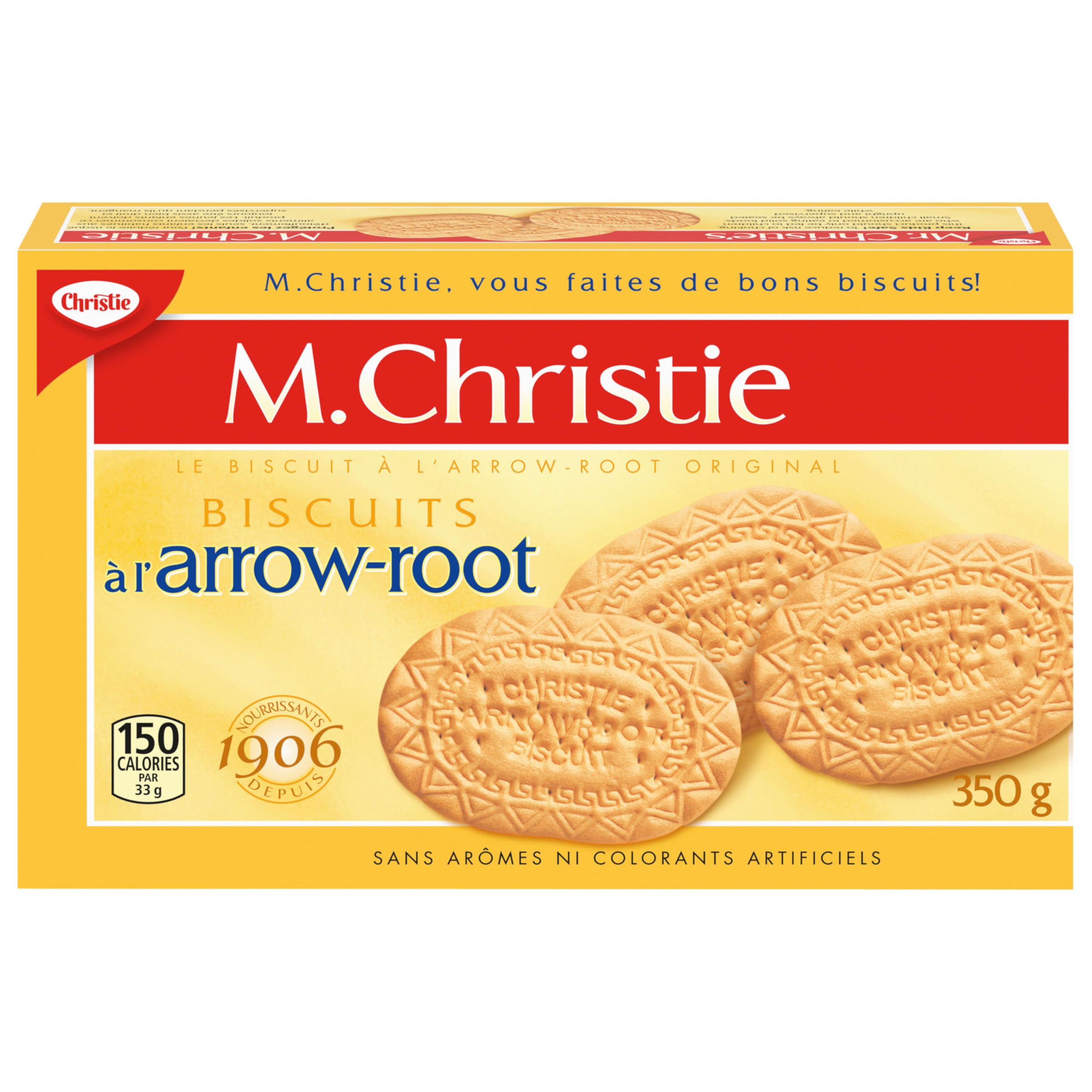 Arrowroot Mr Chirstie's back nutrition label close-up, clear ingredient and nutrition benefit