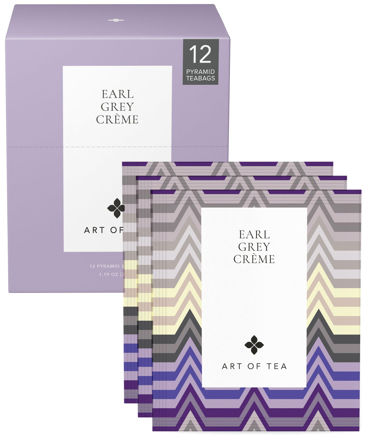 Art of Tea front packaging showing organic Earl Grey Creme, premium look and freshness