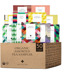 Art of Tea front boxed sampler showing 12-flavor presentation and gifting appeal