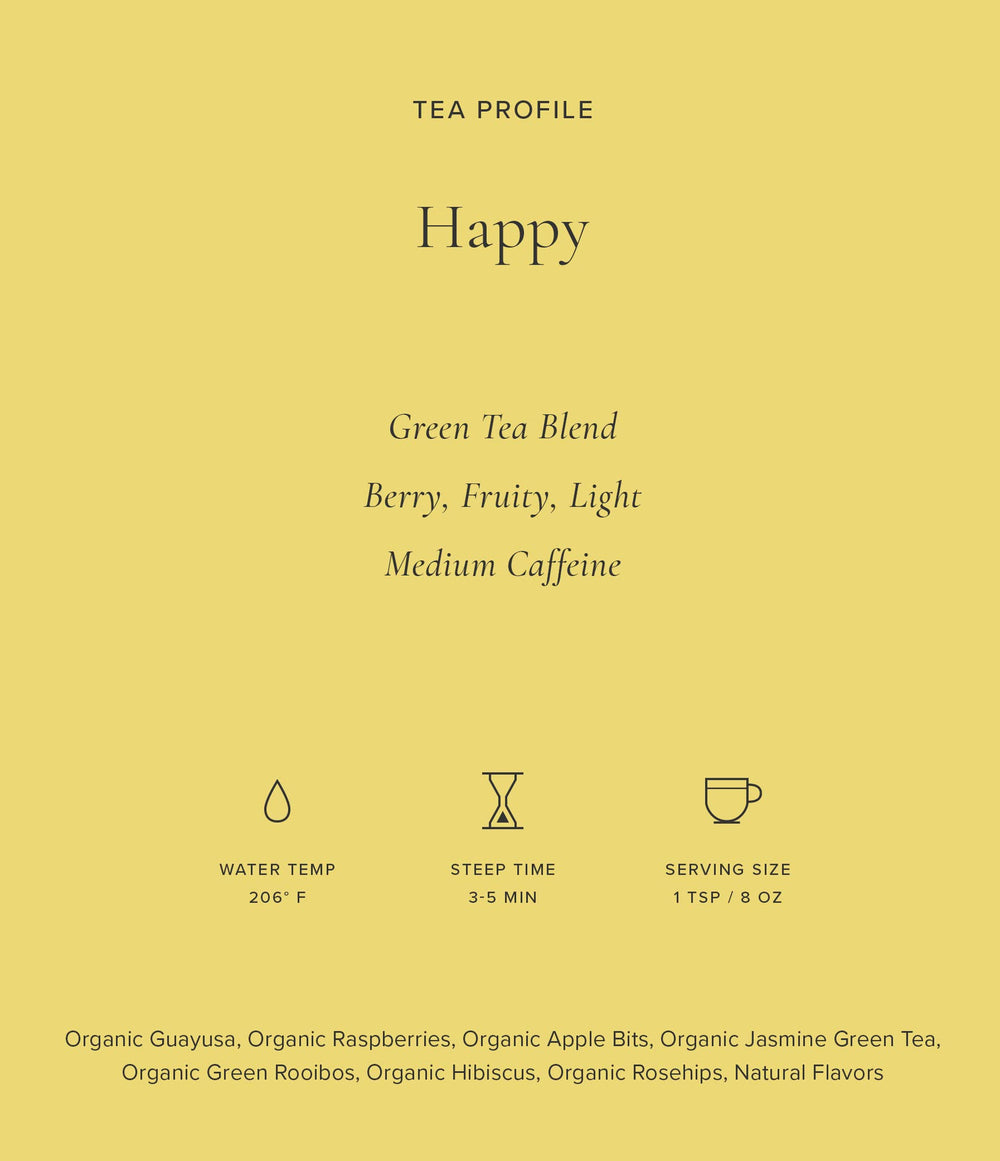 Art of Tea raspberries, hibiscus petals and jasmine blooms highlighting natural ingredients