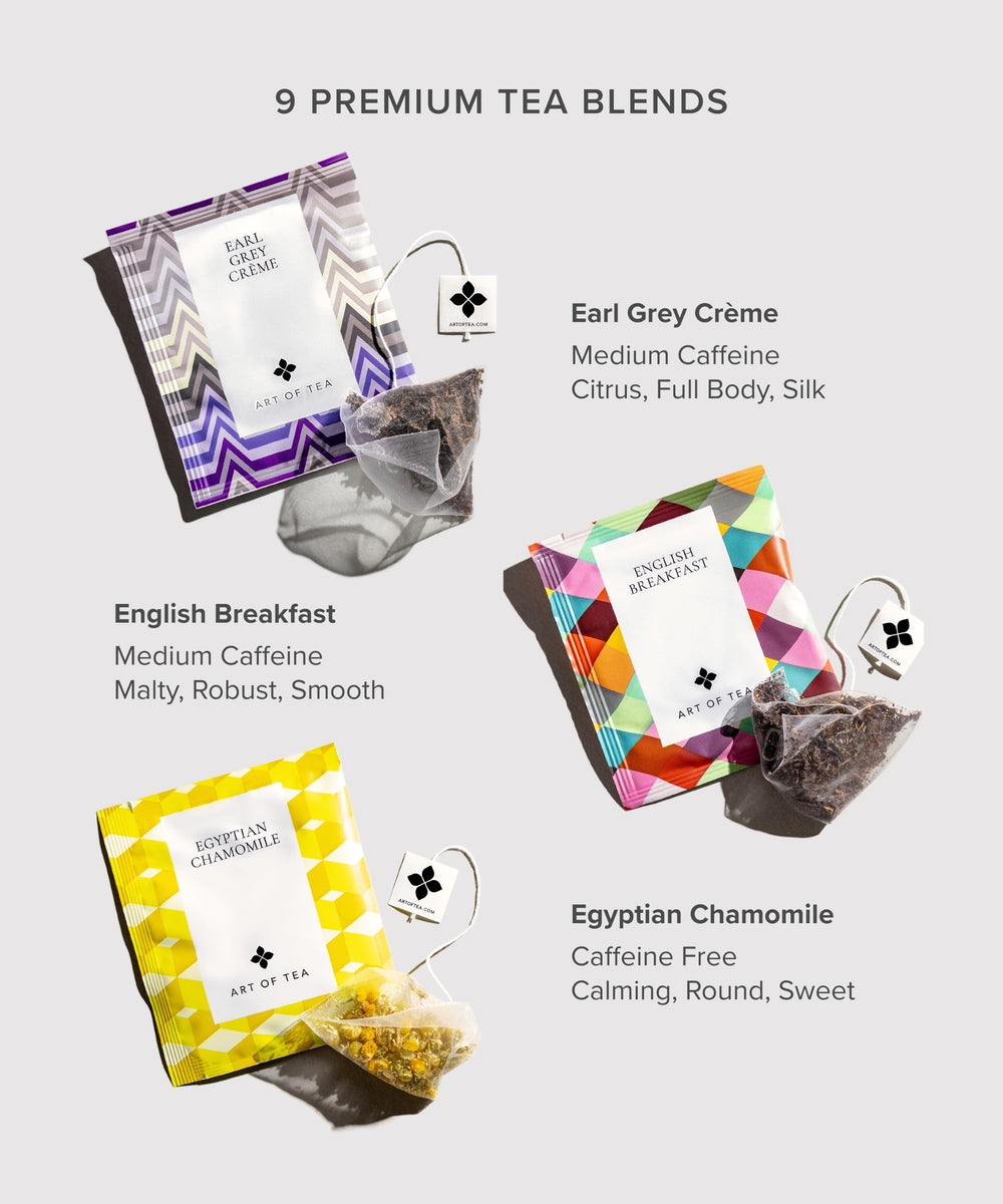 Art of Tea sachet wrapped in plant-based PLA film to preserve freshness