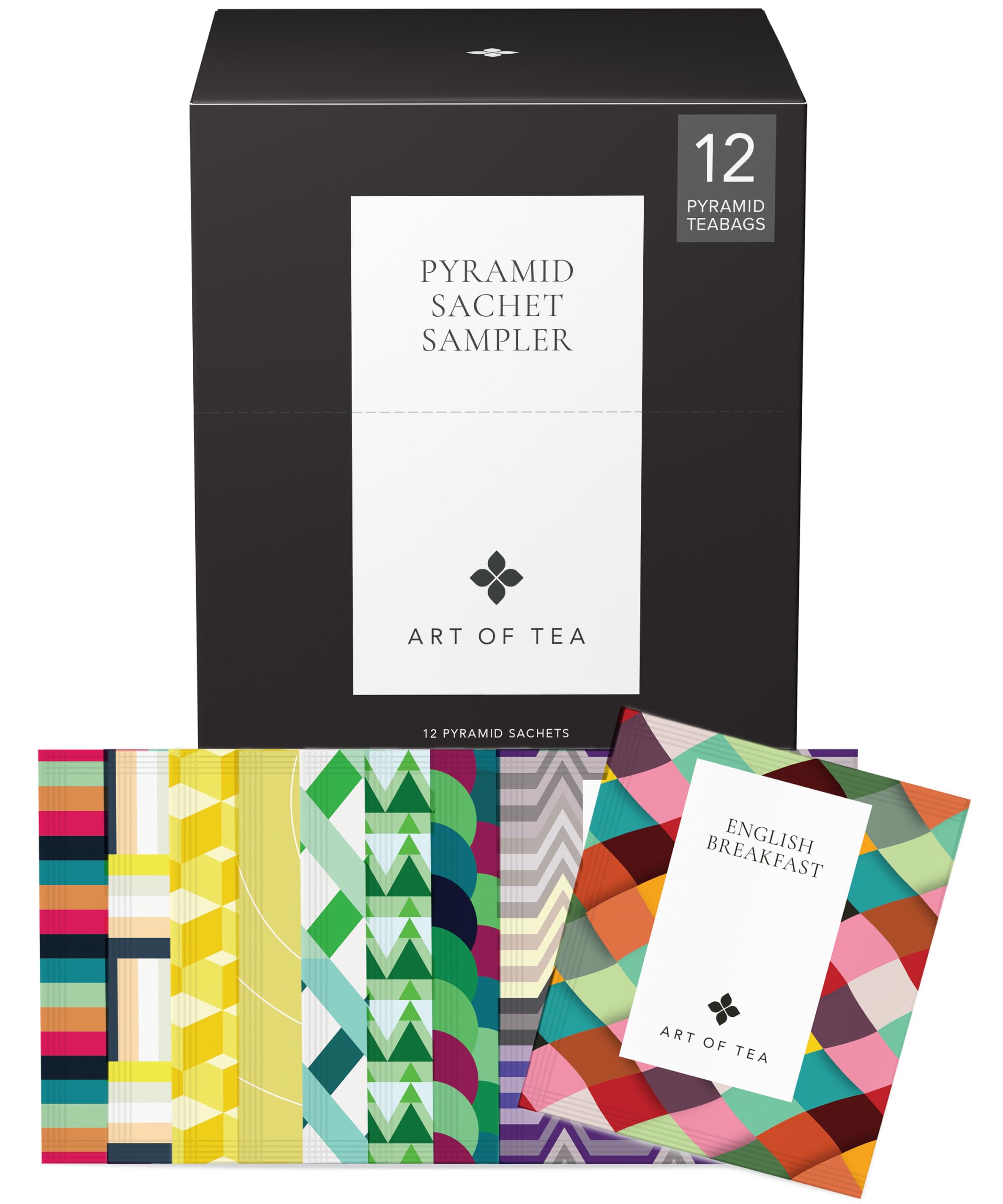 Art of Tea front packaging showing 12-count sampler, perfect for gift giving