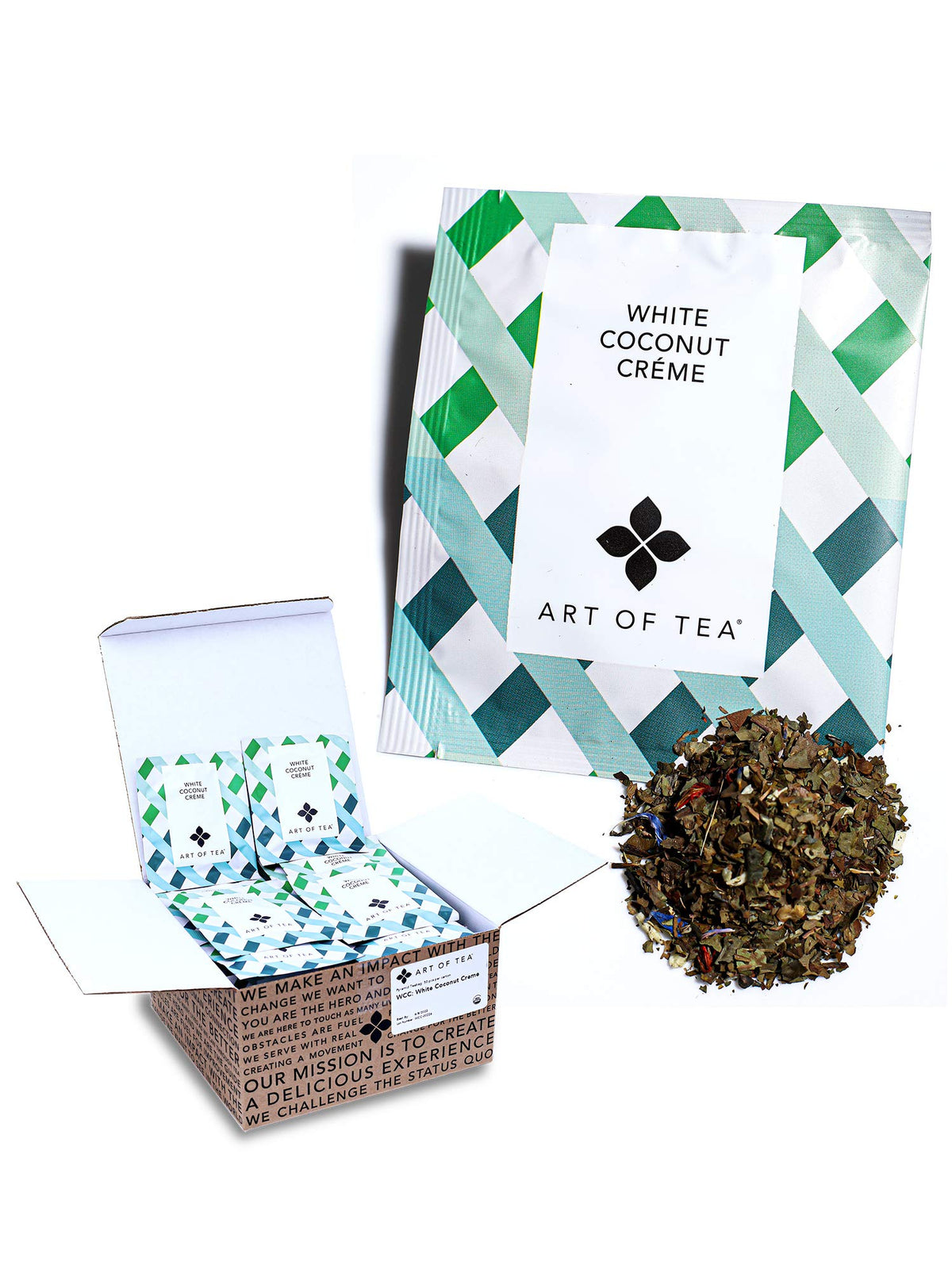 Art of Tea front packaging showing organic coconut vanilla blend for gifting