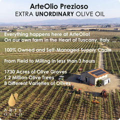 ArteOlio label closeup highlighting single-estate origin and product details
