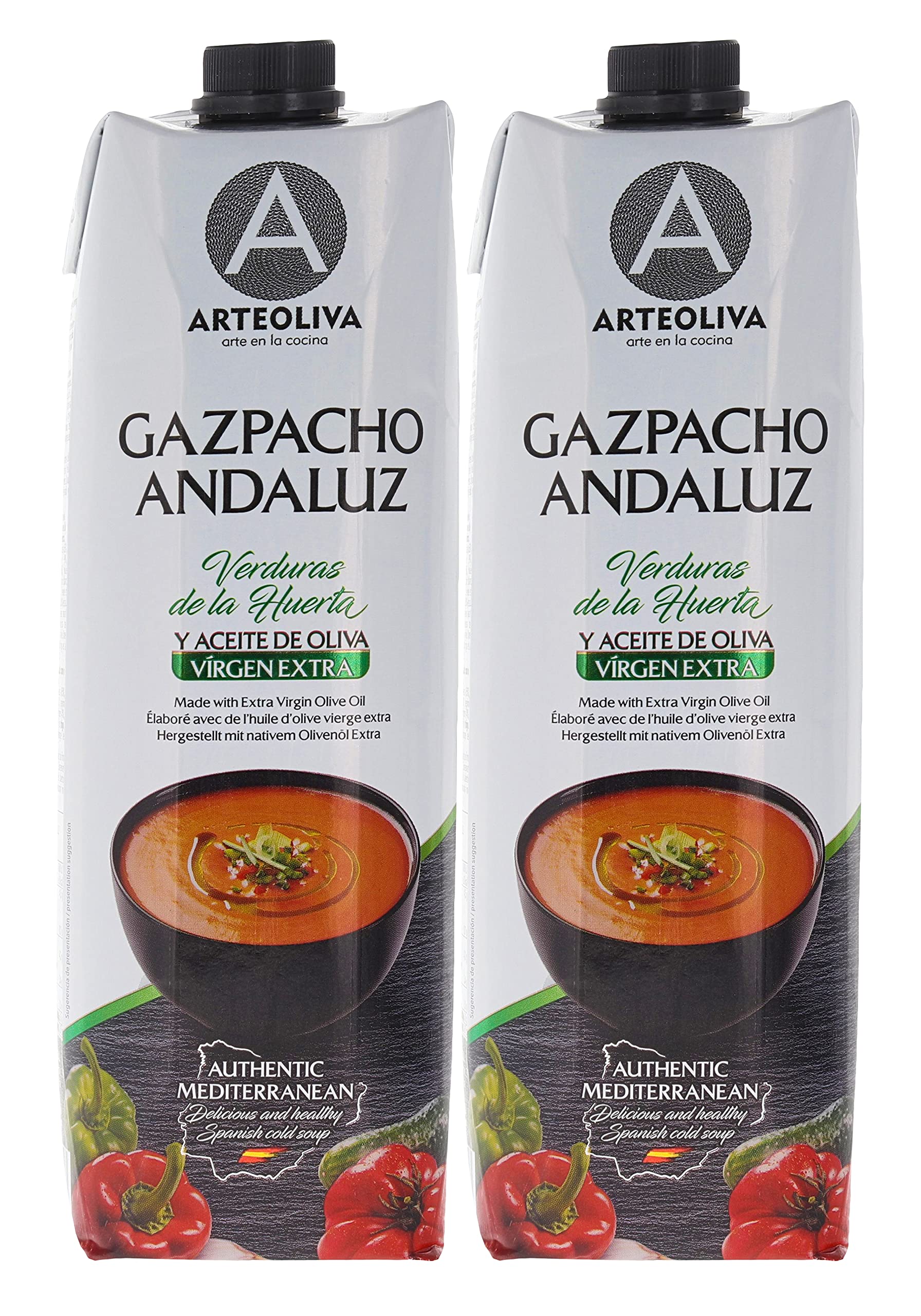 Arteoliva front packaging showing bottle and serve suggestion, convenient ready-to-serve