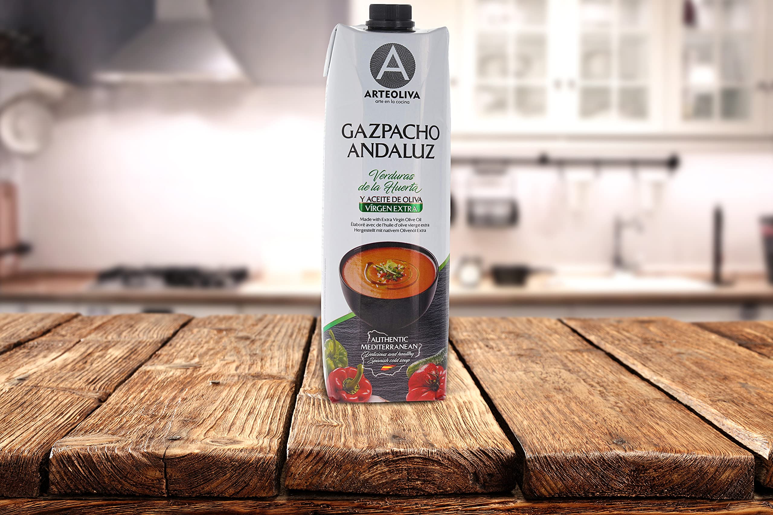 Arteoliva fresh ingredients arranged, tomatoes cucumber and olive oil freshness