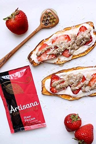 Artisana raw almond butter label closeup showing single-ingredient transparency