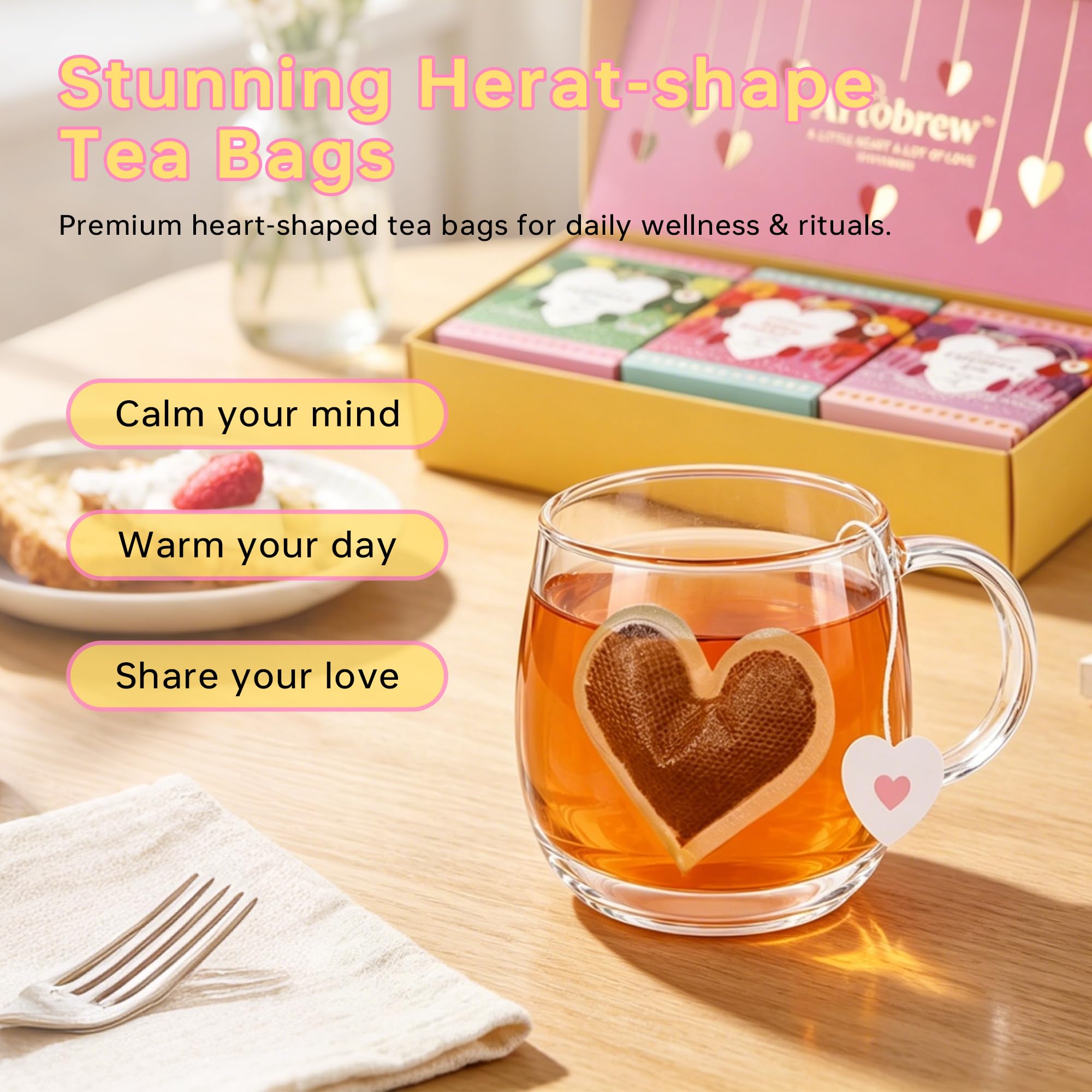 Artobrew three inner boxes open to reveal neatly arranged tea bags