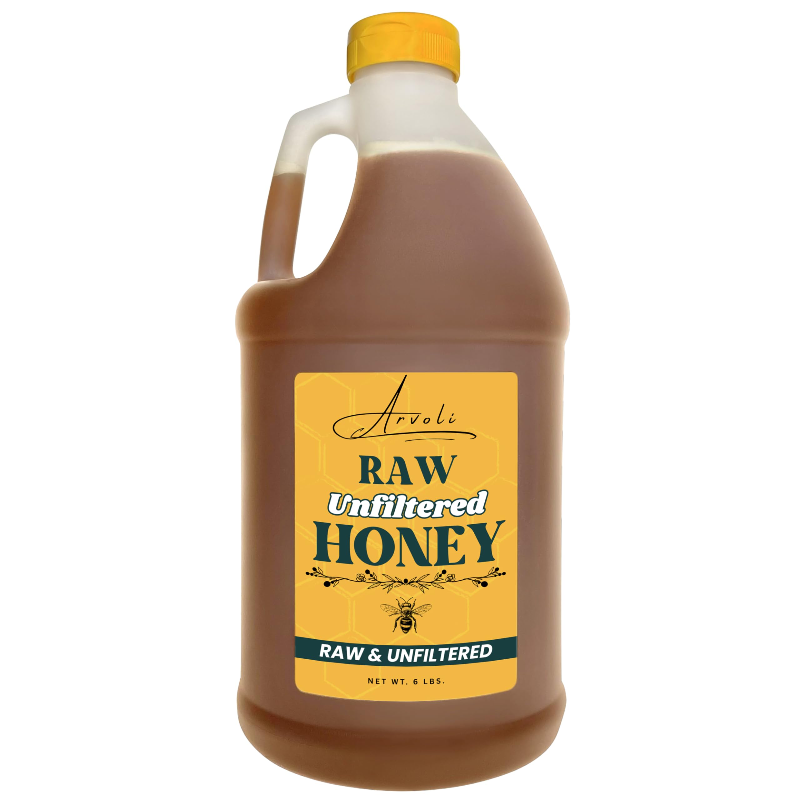 Arvoli front packaging half-gallon jug showing label and handle for easy storage