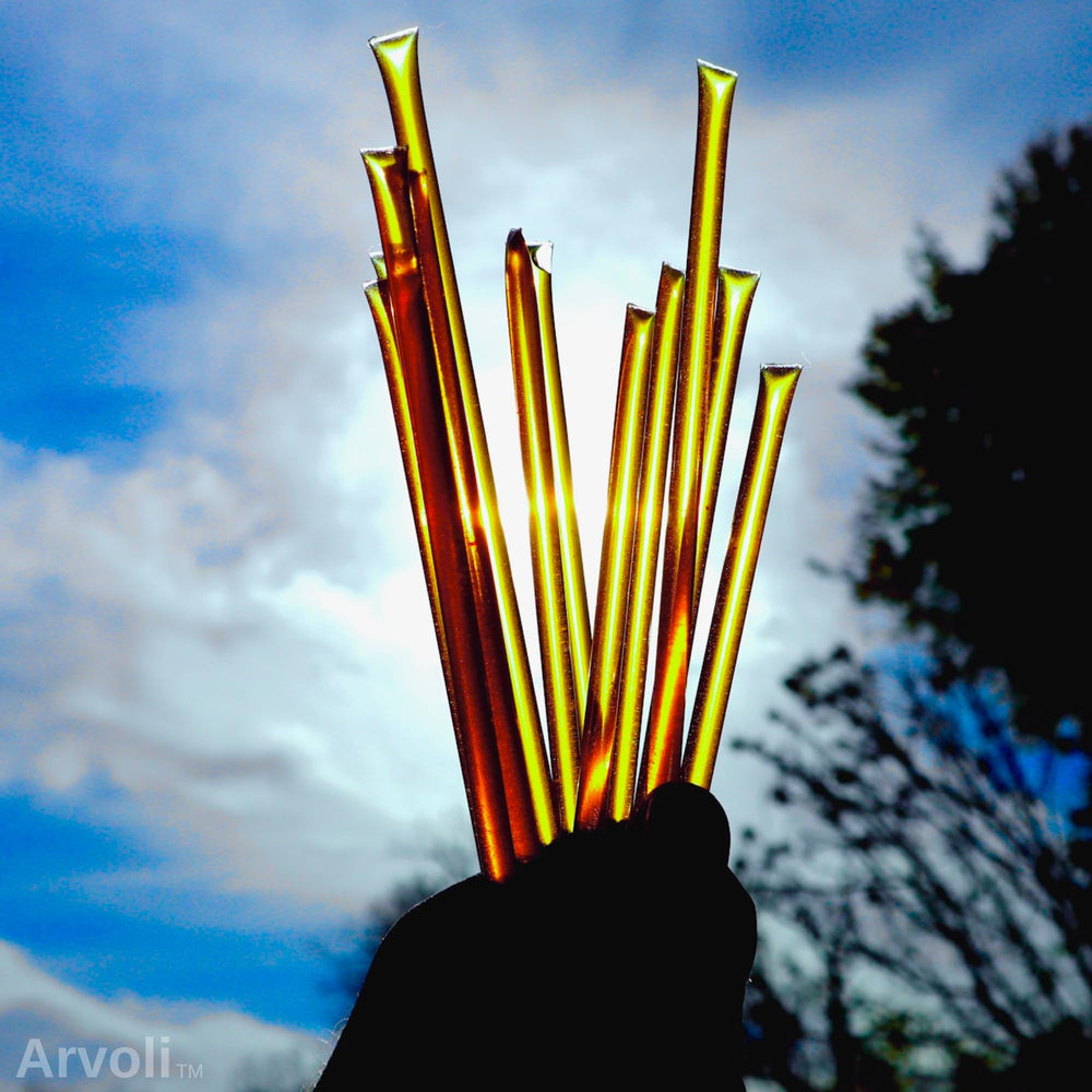 Arvoli honey straw drizzling over toast for a fragrant sweet finish benefit