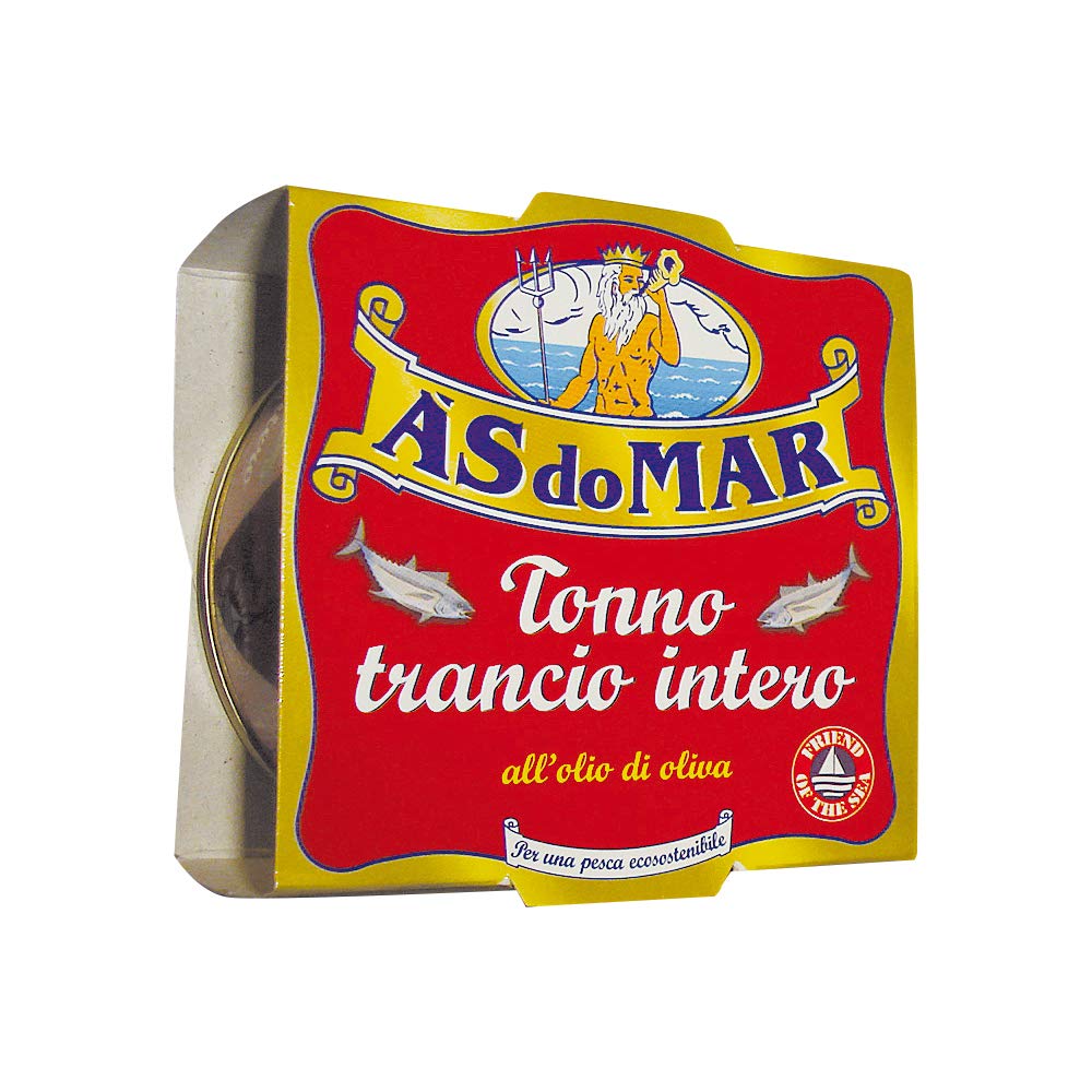 A's Do Mar front view can showing label and easy-open lid, convenient pantry protein