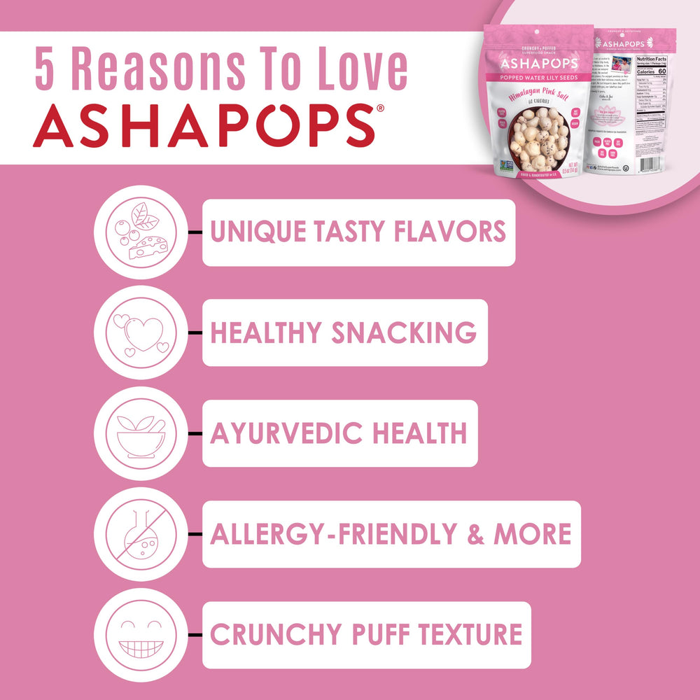 AshaPops close-up of popped water lily seed texture highlighting airy crunch
