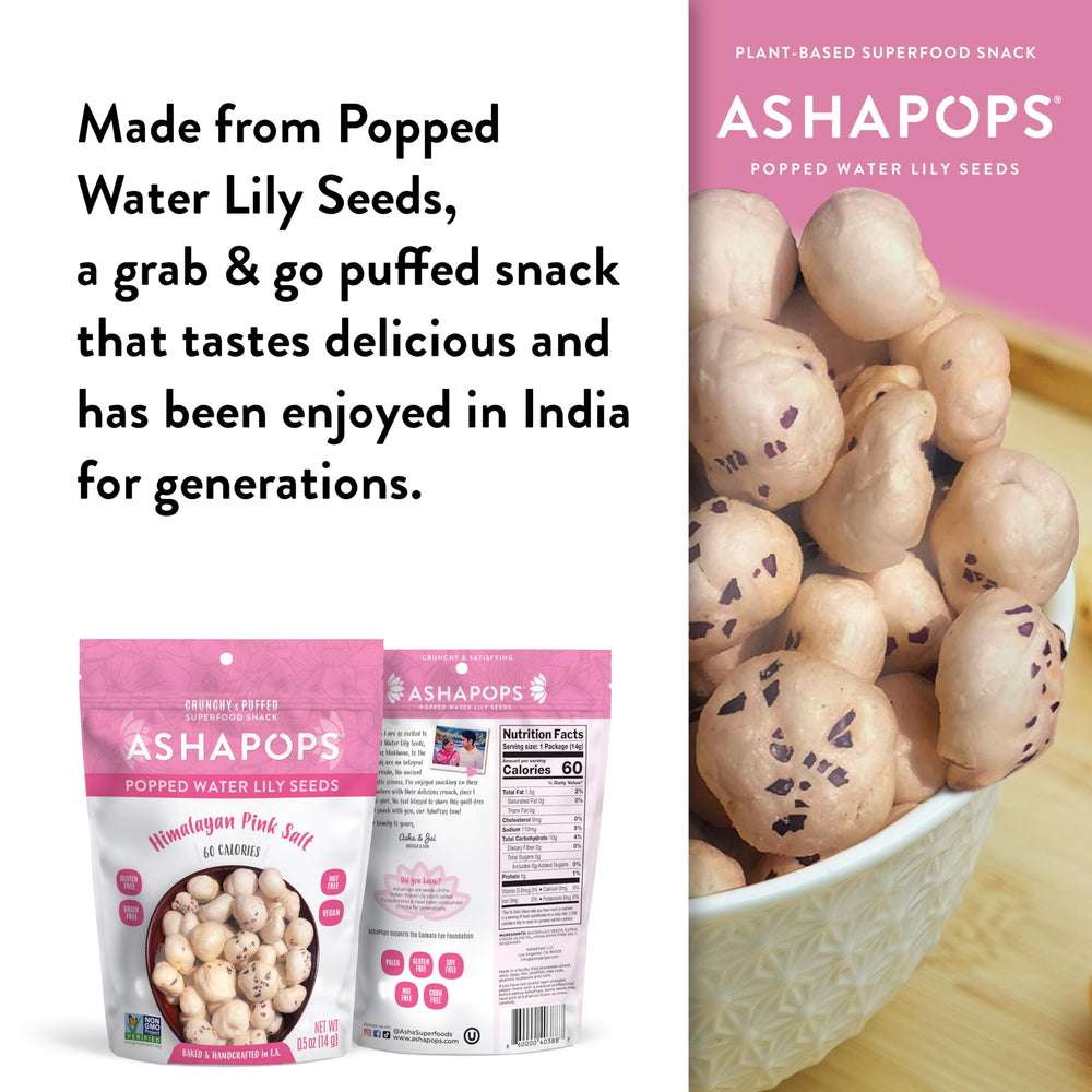 AshaPops nutrition label and ingredients list showing clean, simple profile