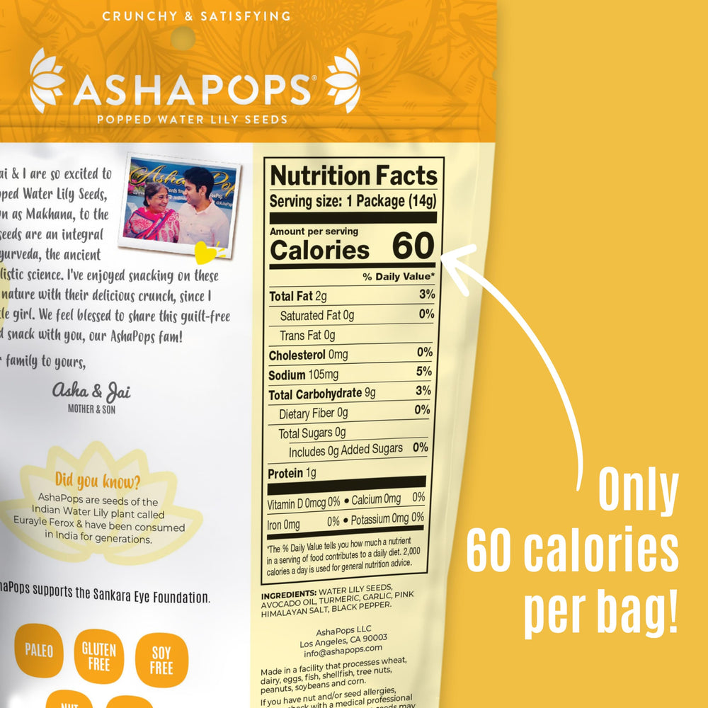 Hand holding AshaPops bag to show size and portability for easy on-the-go snacking