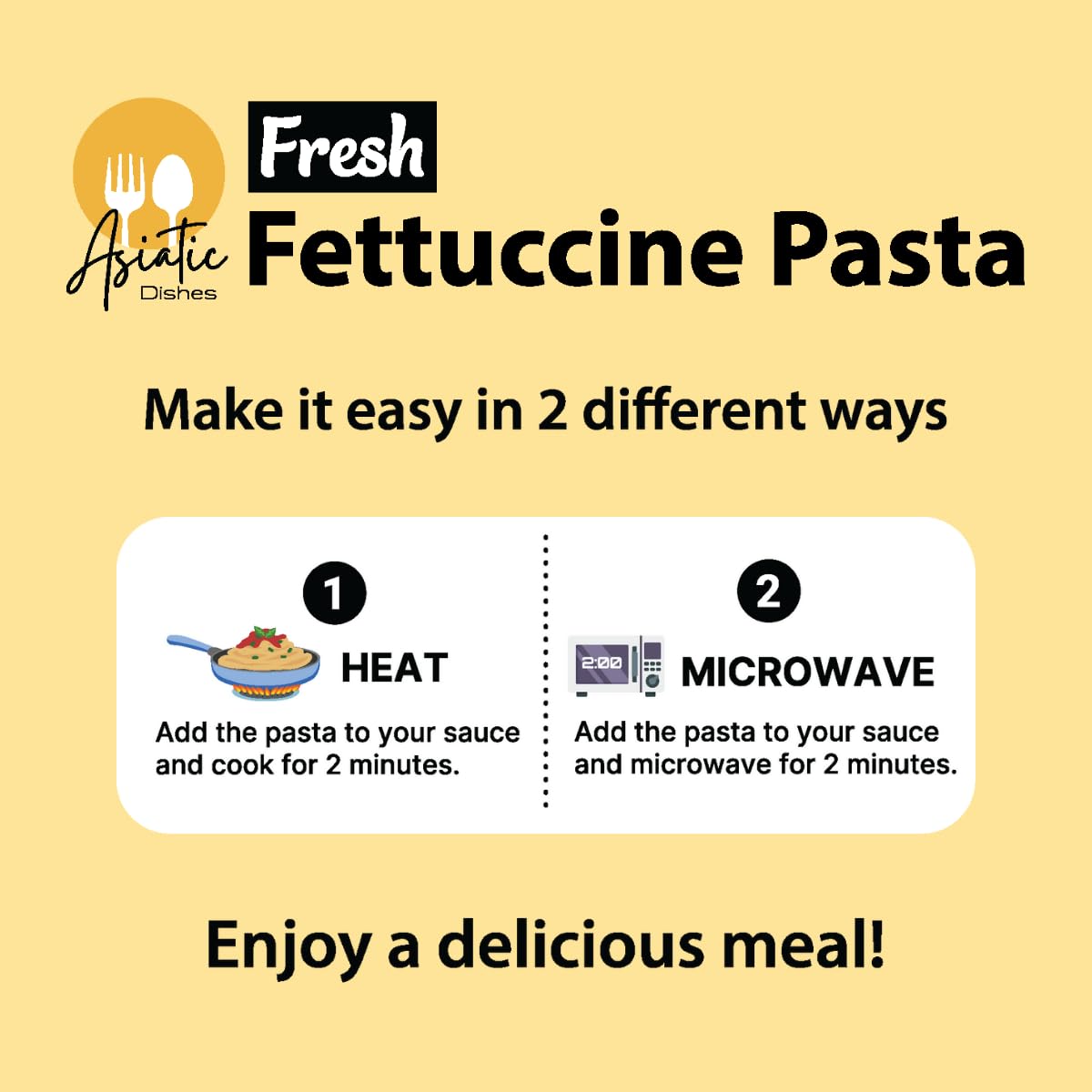 Asiatic Dishes fettuccine served at campsite illustrating lightweight emergency meal