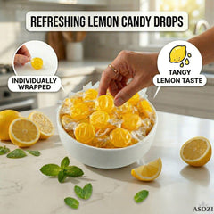 ASOZI glossy lemon drop texture detail illustrating smooth slow-dissolve enjoyment