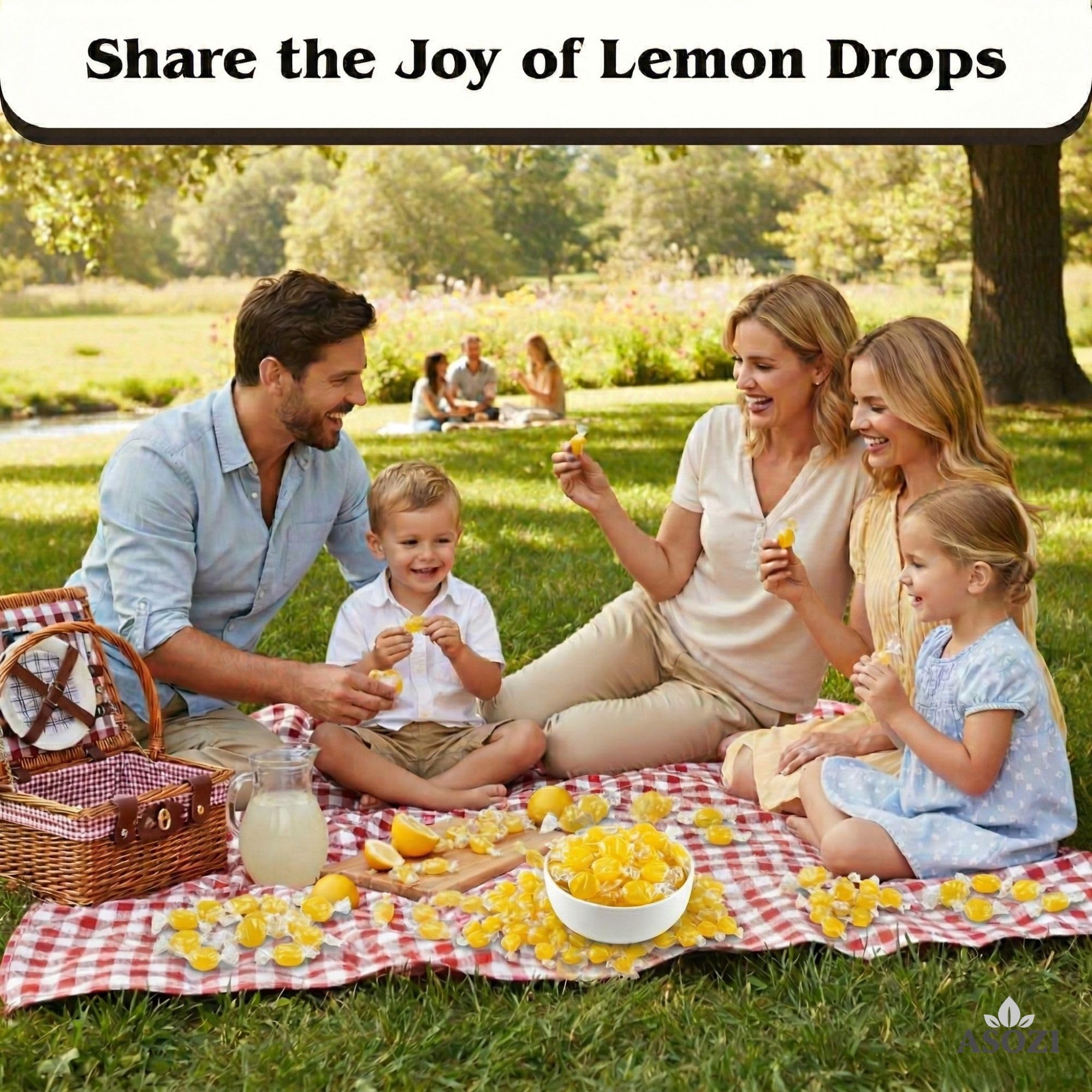 ASOZI lemon drops in party display bowl offering shareable candy for guests