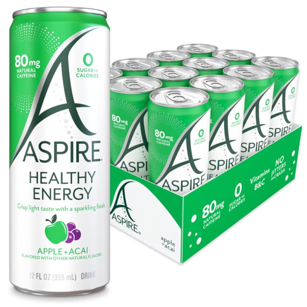 Aspire Apple Acai front packaging showing 12-pack and flavor benefits