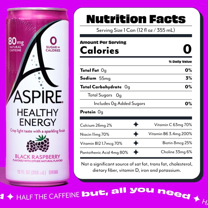 Aspire black raspberry close-up of can surface emphasizing crisp texture
