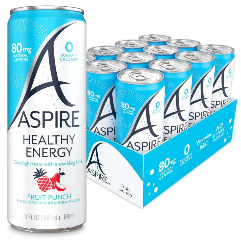 ASPIRE front packaging fruit punch can showing brand and zero sugar benefit