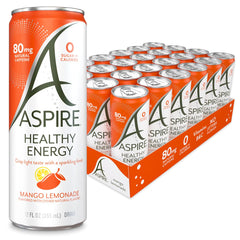 ASPIRE front packaging showing mango lemonade can and branding for clear product ID and appeal