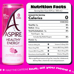 ASPIRE close-up of can texture and label highlighting natural caffeine