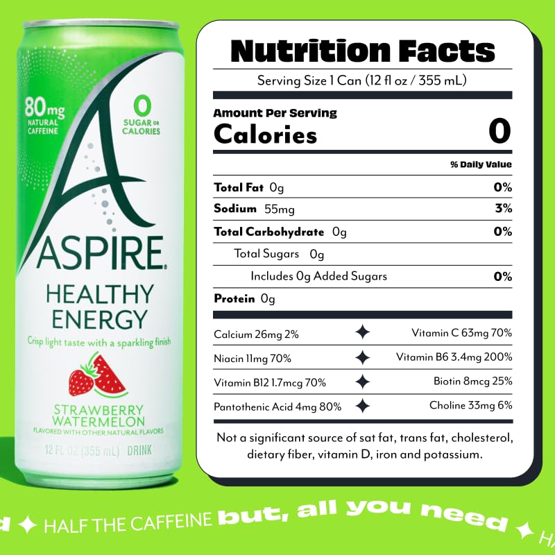 Aspire can close-up highlighting label details and vitamin list for informed choice