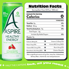 Aspire can close-up highlighting label details and vitamin list for informed choice