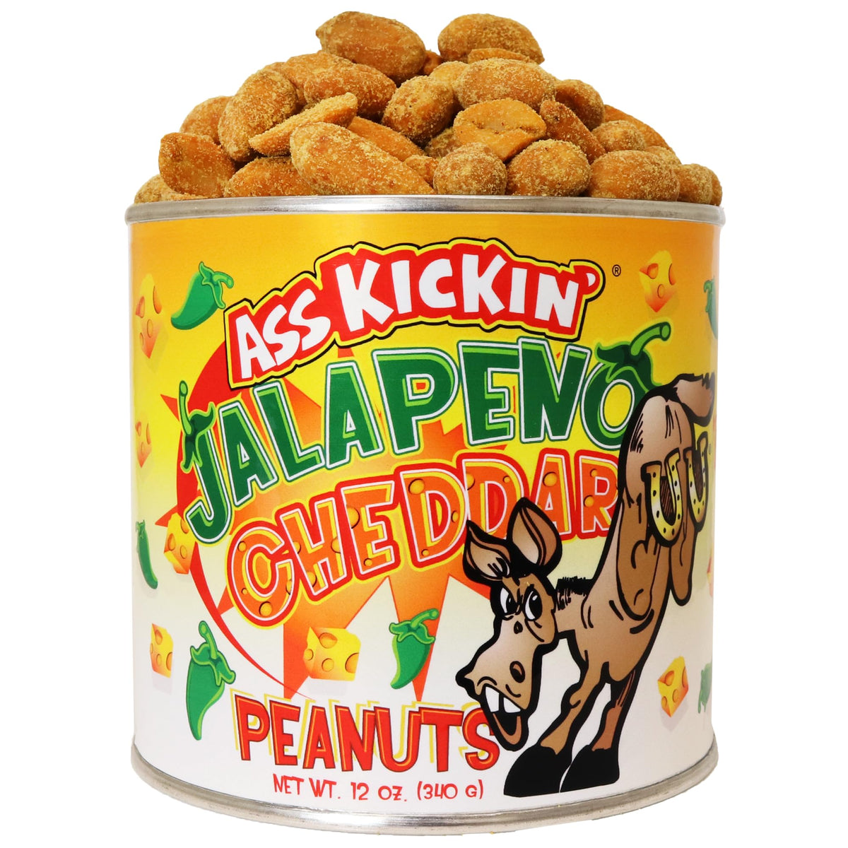 ASS KICKIN' front packaging shows bold branding and spicy cheddar appeal