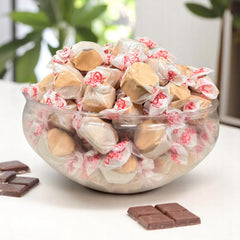 Assortit individually wrapped chocolate taffy piece ready to share and stay fresh