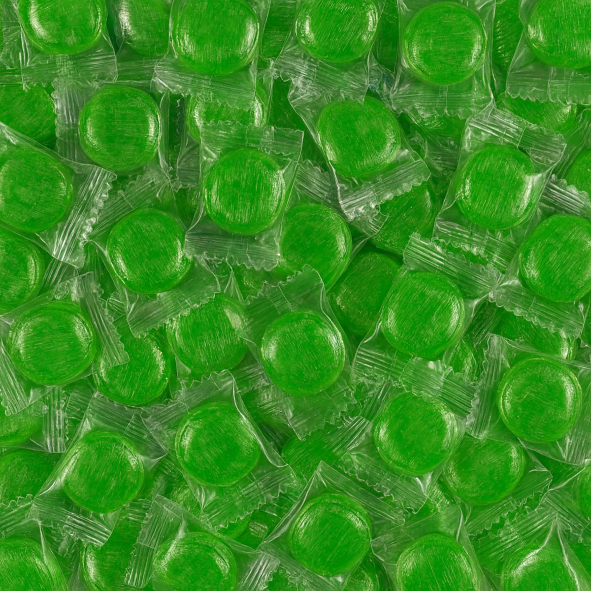 Assortit green apple Buttons front packaging showing resealable bag and branding, convenient storage