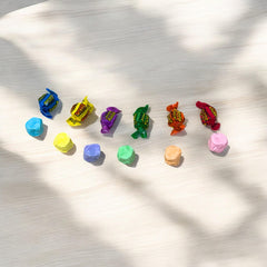 Assortit individually wrapped pieces piled ready for sharing and convenient portioning