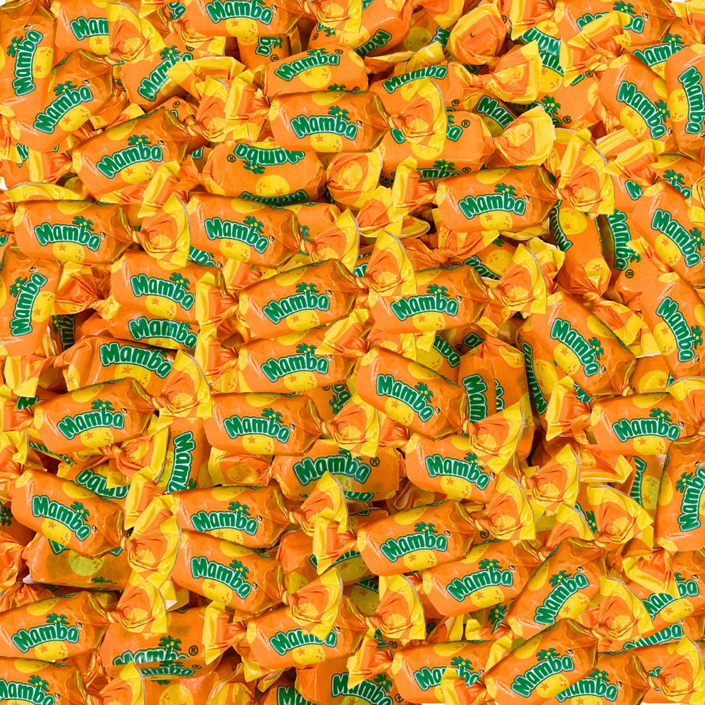 Assortit Mamba front packaging showing 1 lb bag and bright orange appeal