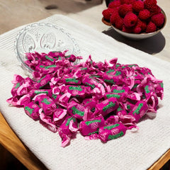 Assortit Mamba raspberry individually wrapped chews highlighting portability