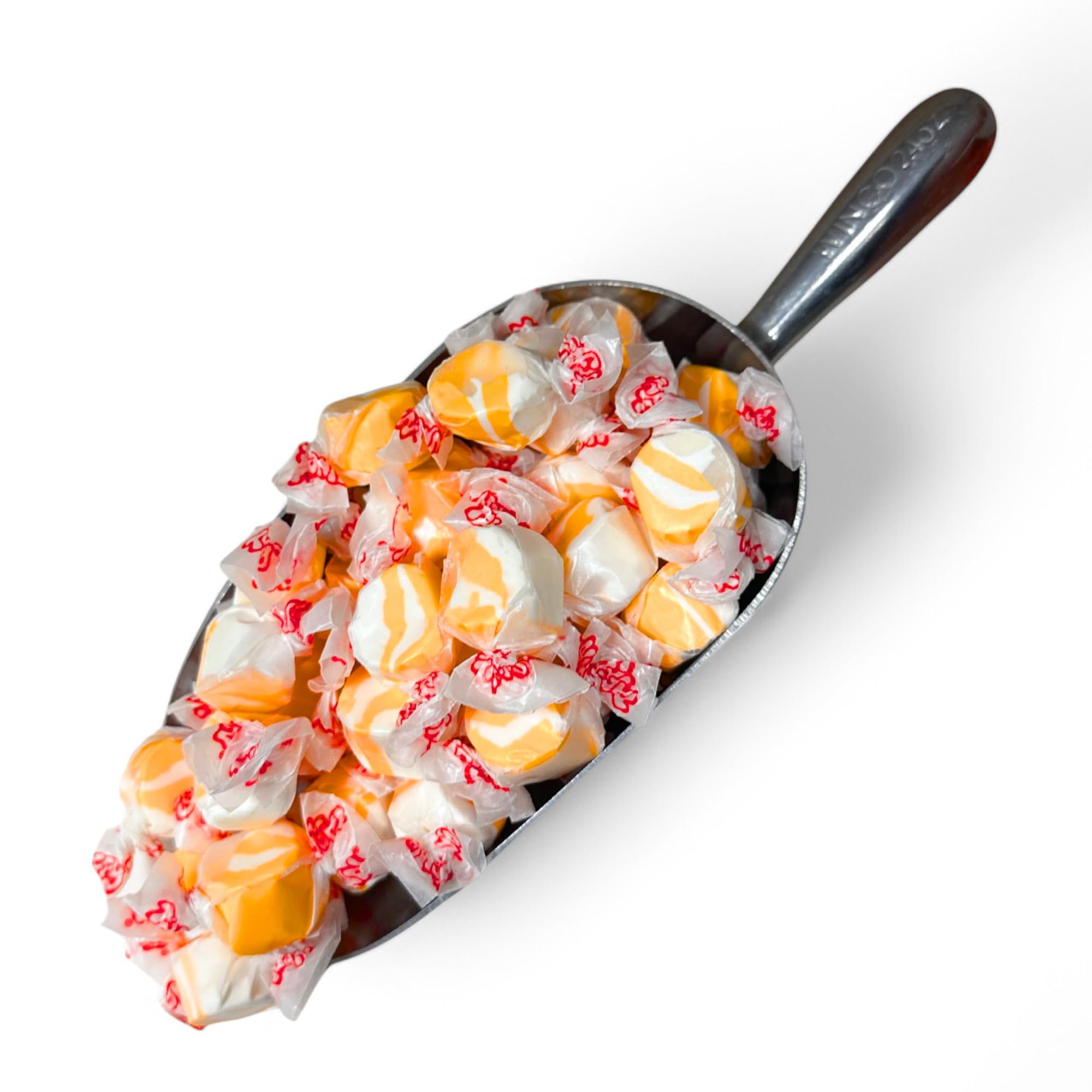 Assortit taffy in glass candy jar staged for party display and easy access