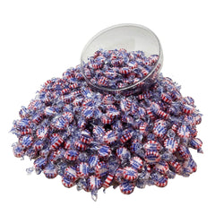 Assortit peppermint candy surface detail showing glossy texture and crispness