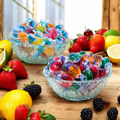 Assortit soft jellies close-up showing chewy texture and vibrant fruit taste