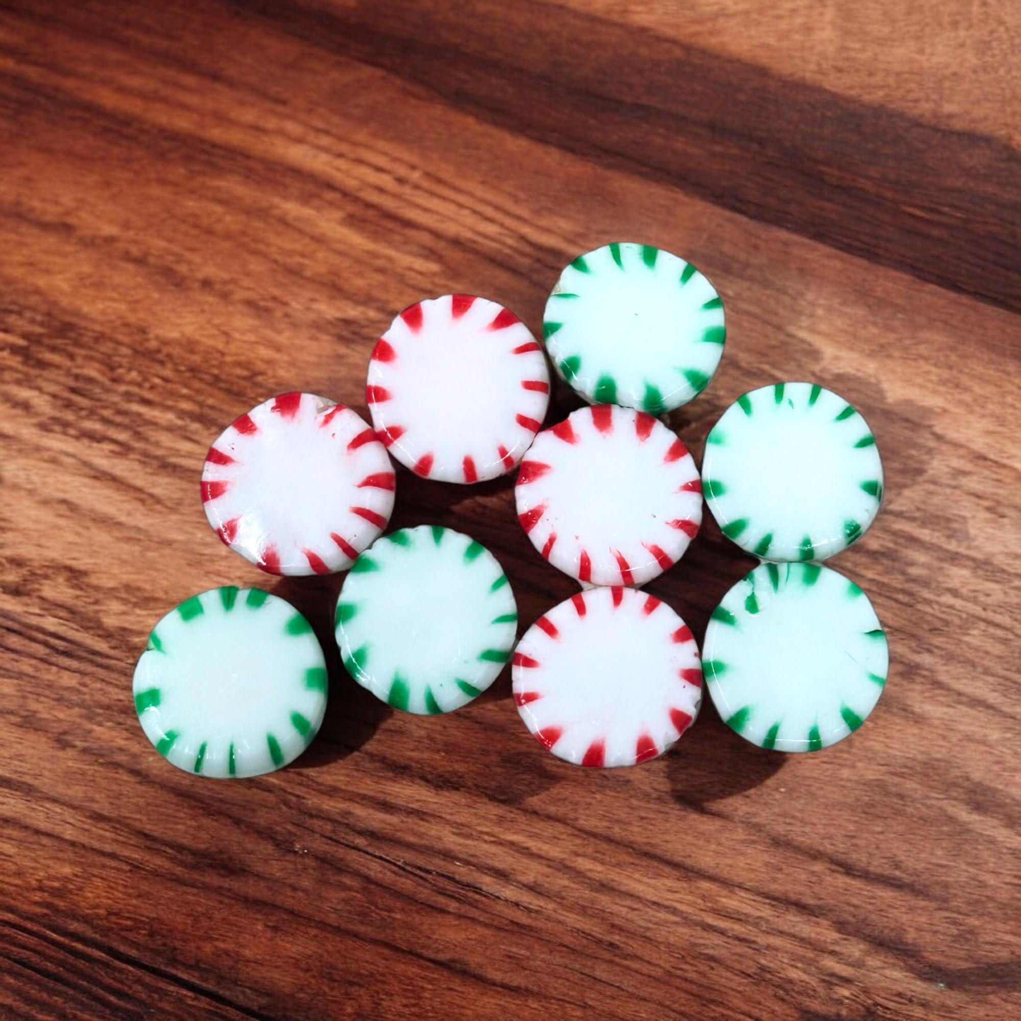 Assortit close up of peppermint and spearmint candy texture showcasing bright stripes and appeal