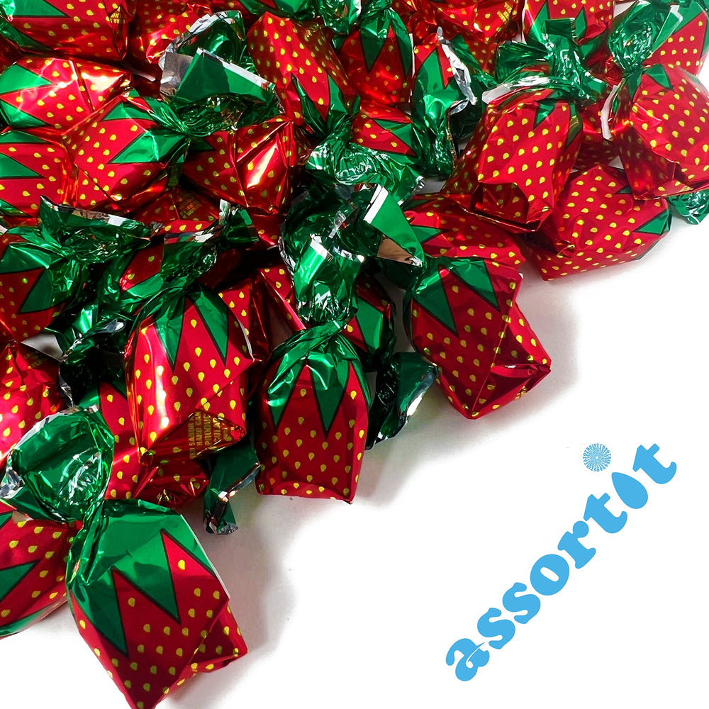 Hand holding single Assortit candy demonstrating size and easy portioning